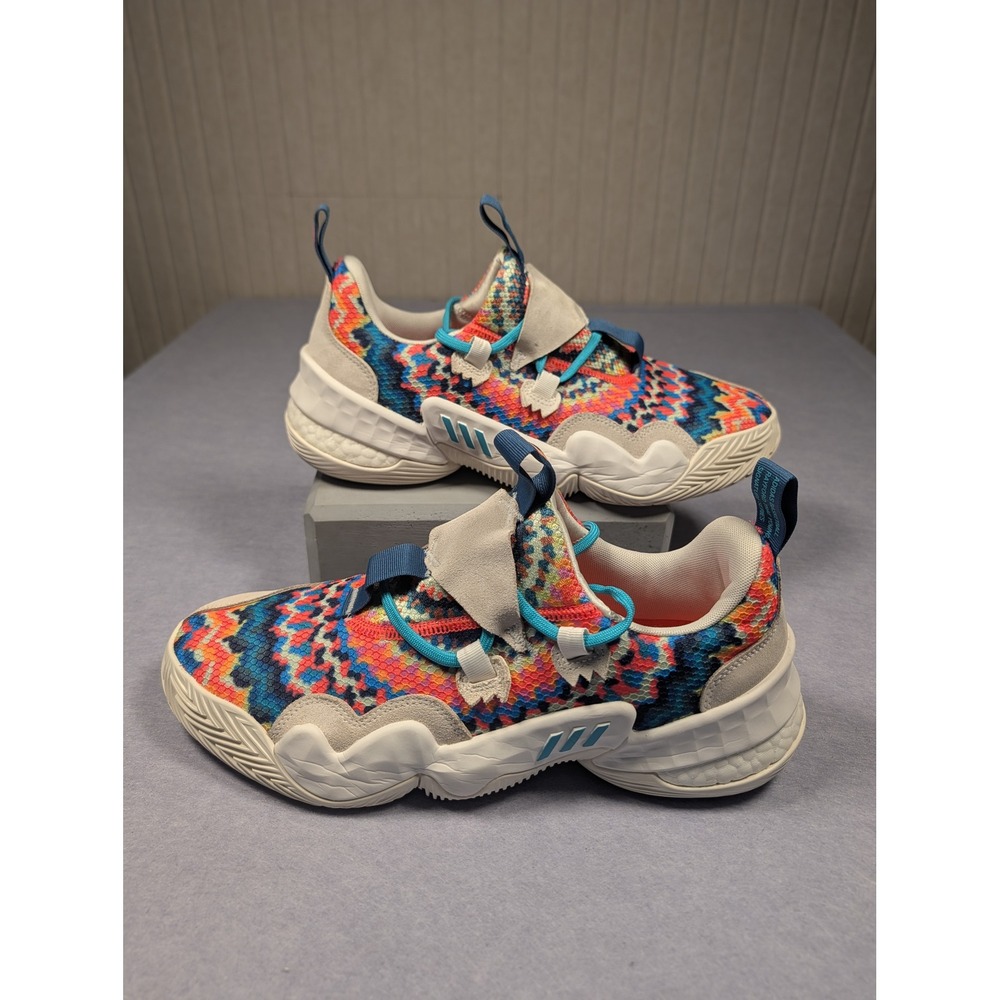 Adidas Trae Young 1 Men 11 Multi Color Pixelated Boost Sneakers Excellent